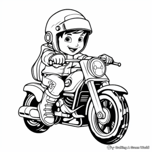 Cartoon Motorcycle Coloring Pages for Children 3