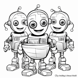 Cartoon Robot Coloring Pages For Beginners 4