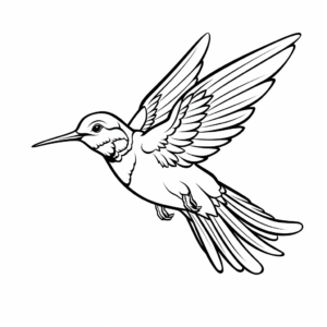 Cartoon Ruby Throated Hummingbird Coloring Images 2