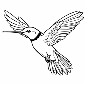 Cartoon Ruby Throated Hummingbird Coloring Images 4