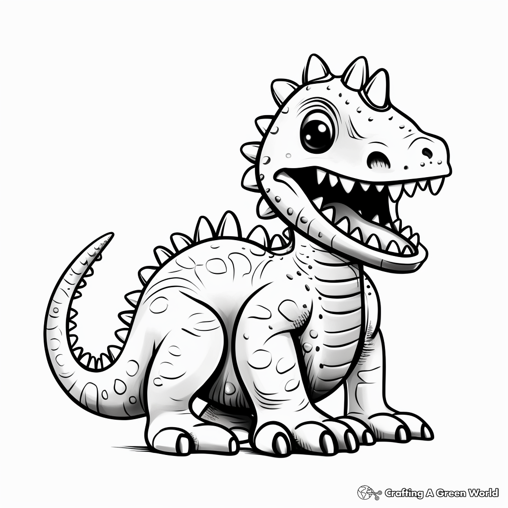 Cartoon-style Amargasaurus Coloring Sheet 1