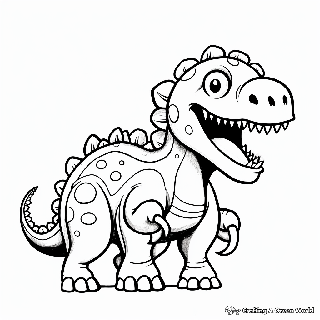 Cartoon-style Amargasaurus Coloring Sheet 2