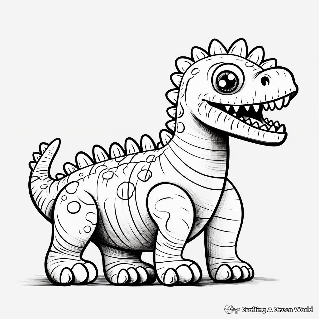 Cartoon-style Amargasaurus Coloring Sheet 3