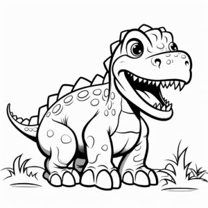 Cartoon-style Amargasaurus Coloring Sheet 4