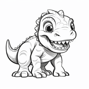 Cartoon Style Baby T-Rex Coloring Pages 1