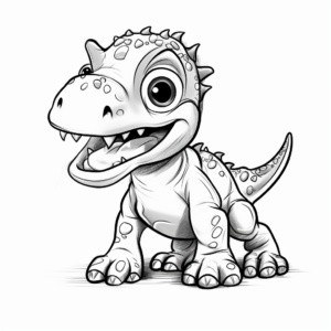 Cartoon Style Baby T-Rex Coloring Pages 4