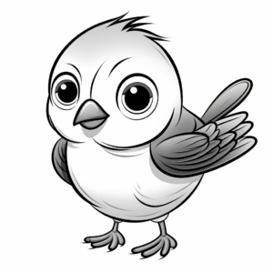 Cartoon Style Blue Sparrow Coloring Pages 3