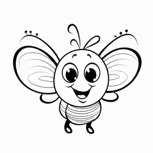 Cartoon-style Butterfly Smiling Coloring Pages 1