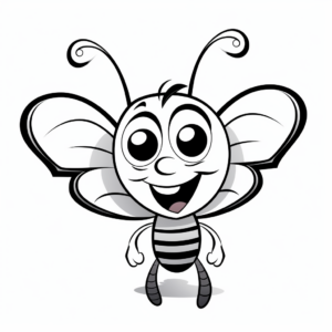 Cartoon-style Butterfly Smiling Coloring Pages 2