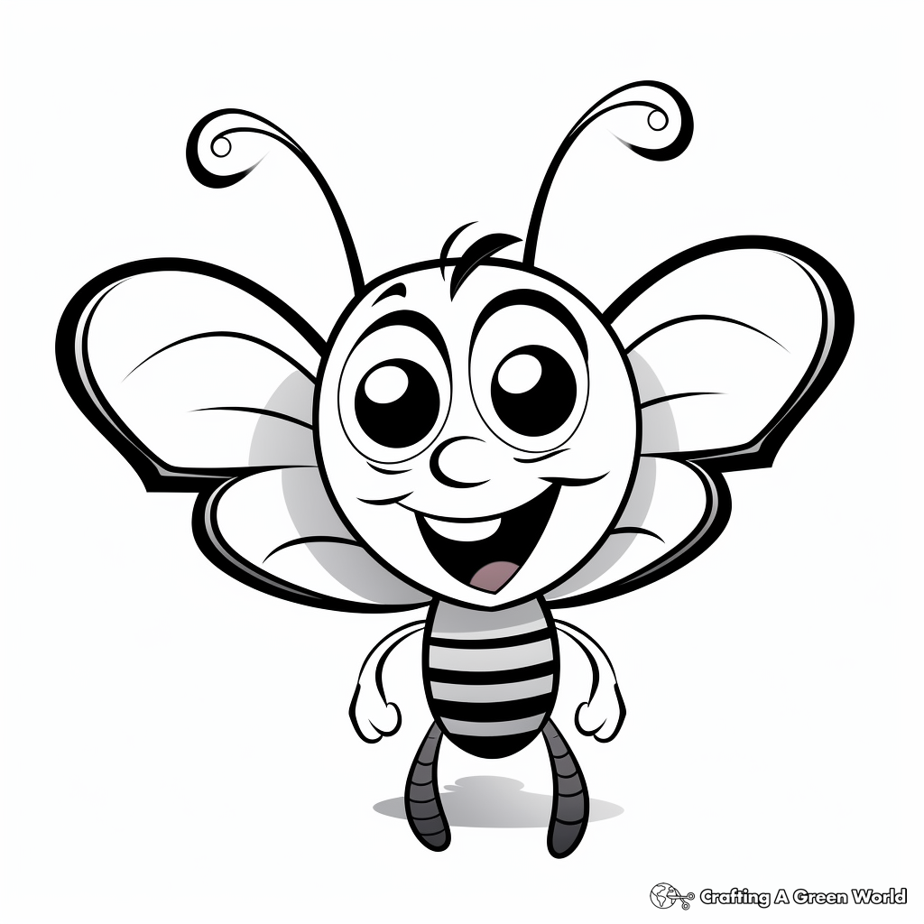 Cartoon-style Butterfly Smiling Coloring Pages 2