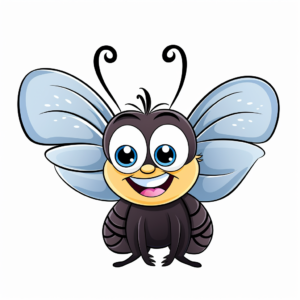 Cartoon-style Butterfly Smiling Coloring Pages 3