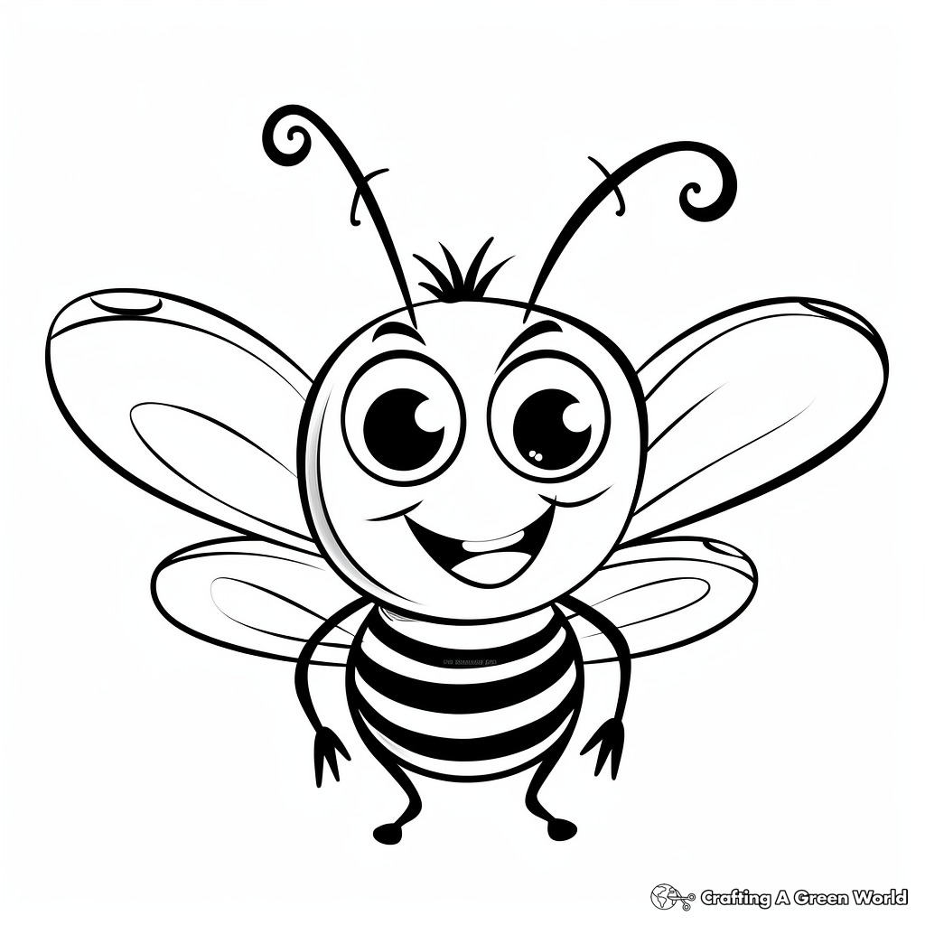 Cartoon-style Butterfly Smiling Coloring Pages 4