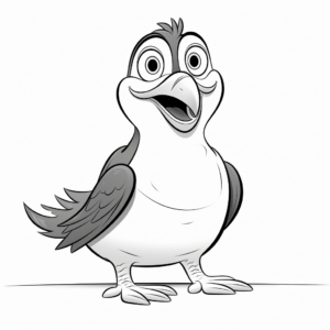 Cartoon Style Happy Toucan Coloring Pages 1