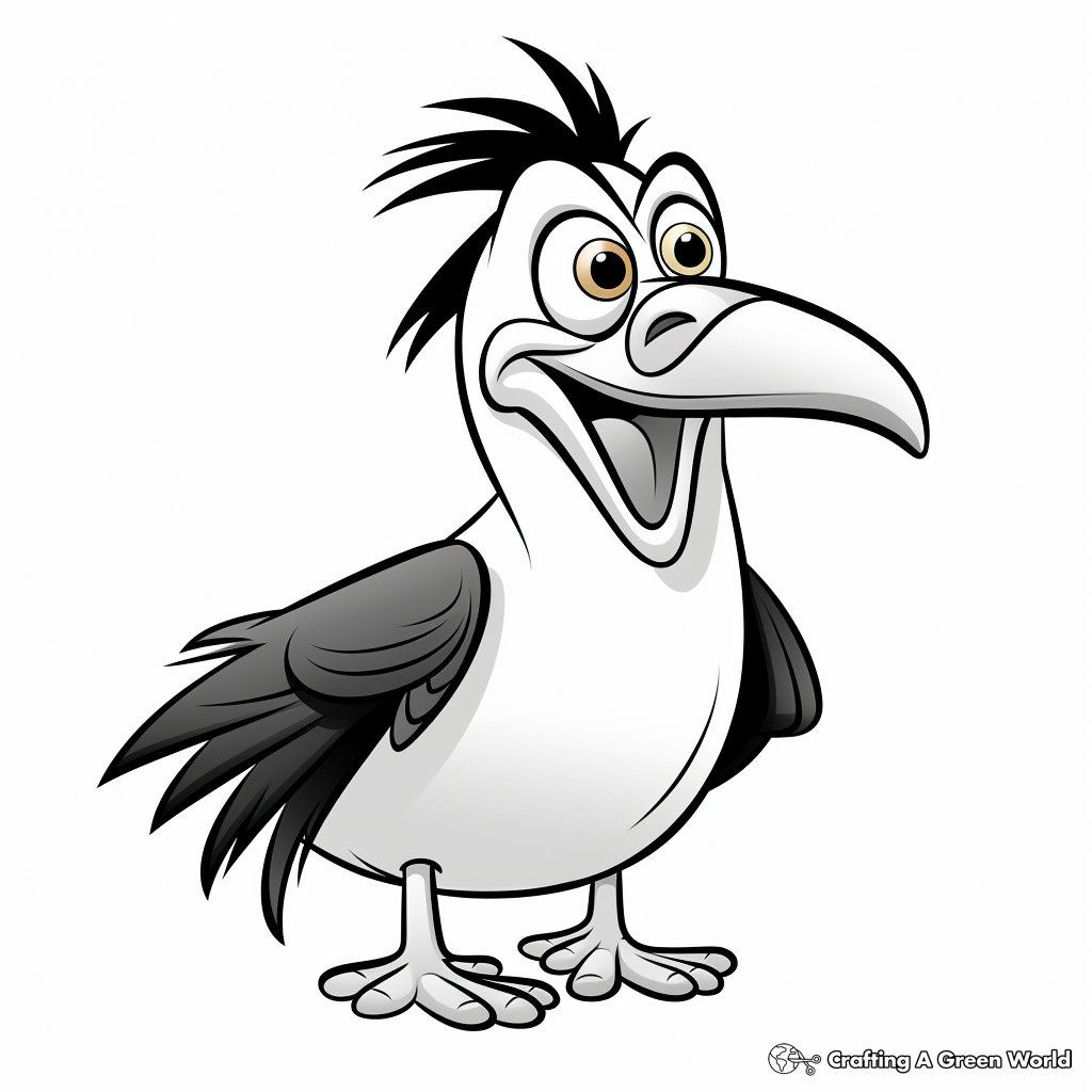 Cartoon Style Happy Toucan Coloring Pages 2