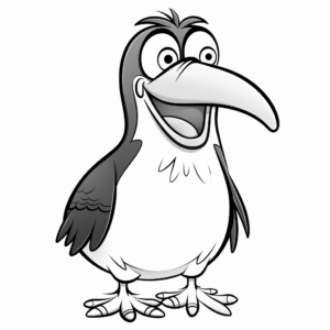 Cartoon Style Happy Toucan Coloring Pages 3