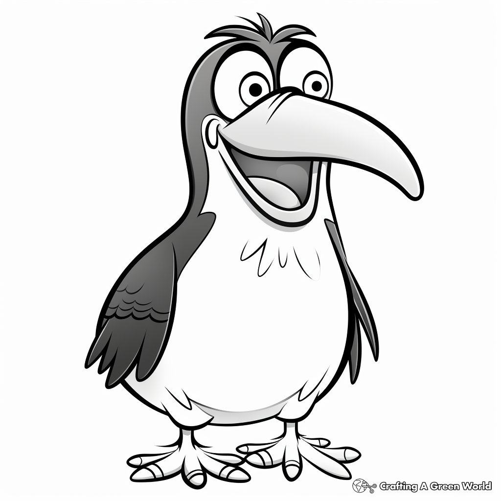 Cartoon Style Happy Toucan Coloring Pages 3