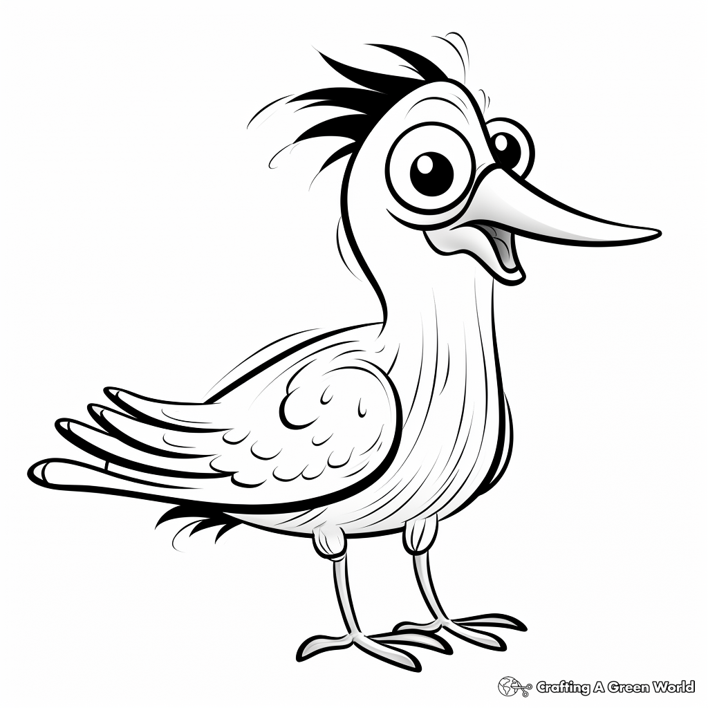 Cartoon Style Happy Toucan Coloring Pages 4