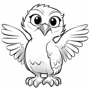 Cartoon Style Osprey Coloring Pages for Kids 1