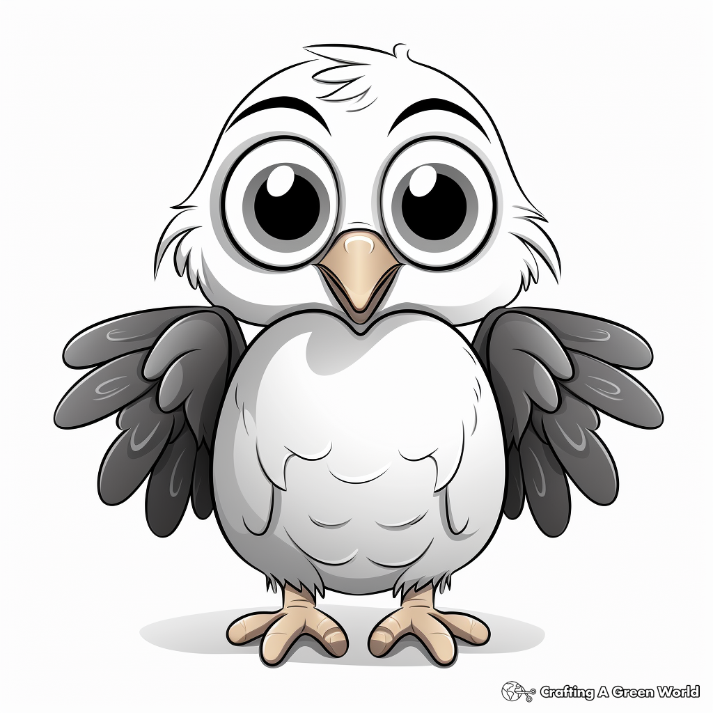 Cartoon Style Osprey Coloring Pages for Kids 4