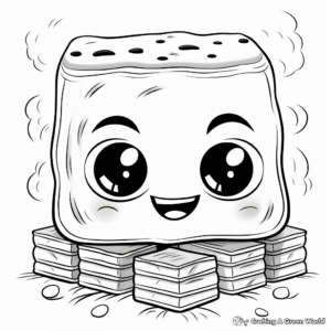 Cartoon Style S'mores Coloring Pages 1