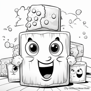Cartoon Style S'mores Coloring Pages 2