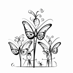 Cartoon-Styled Monarch butterflies for Young Kids 4