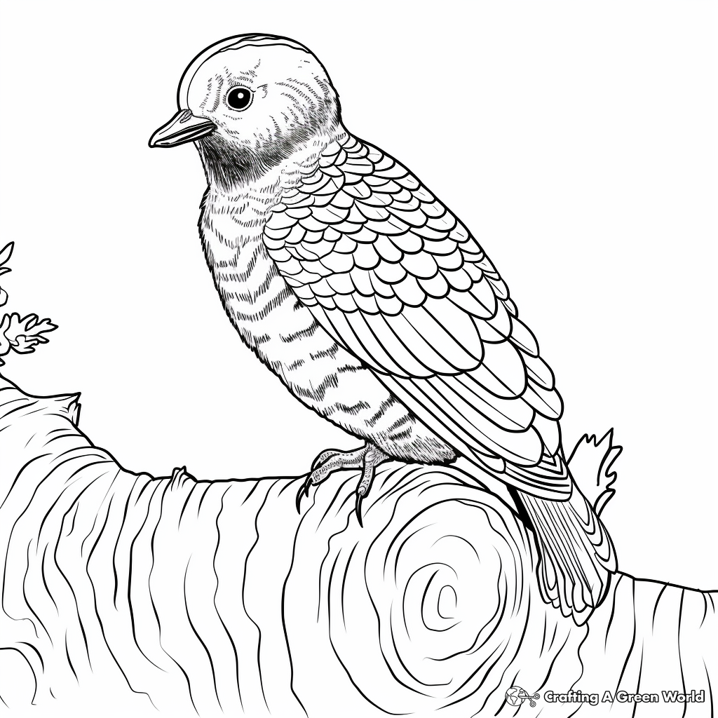 Cartoon Yellow-Bellied Sapsucker Coloring Pages 1