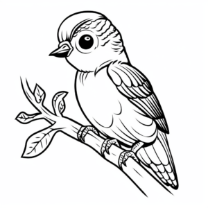 Cartoon Yellow-Bellied Sapsucker Coloring Pages 2