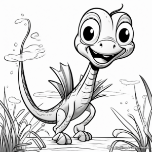 Cartoonish Dimorphodon for Toddlers Coloring Pages 1
