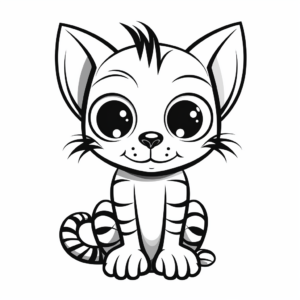 Cartoonish Sphynx Cat Coloring Pages for Kids 2