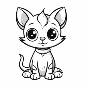 Cartoonish Sphynx Cat Coloring Pages for Kids 4