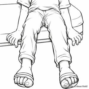 Casual Bare Feet Coloring Pages 2