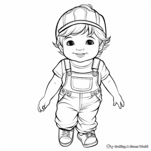 Casual Overalls Fashion Coloring Pages 1