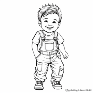Casual Overalls Fashion Coloring Pages 2