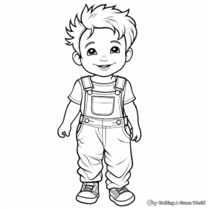 Casual Overalls Fashion Coloring Pages 4