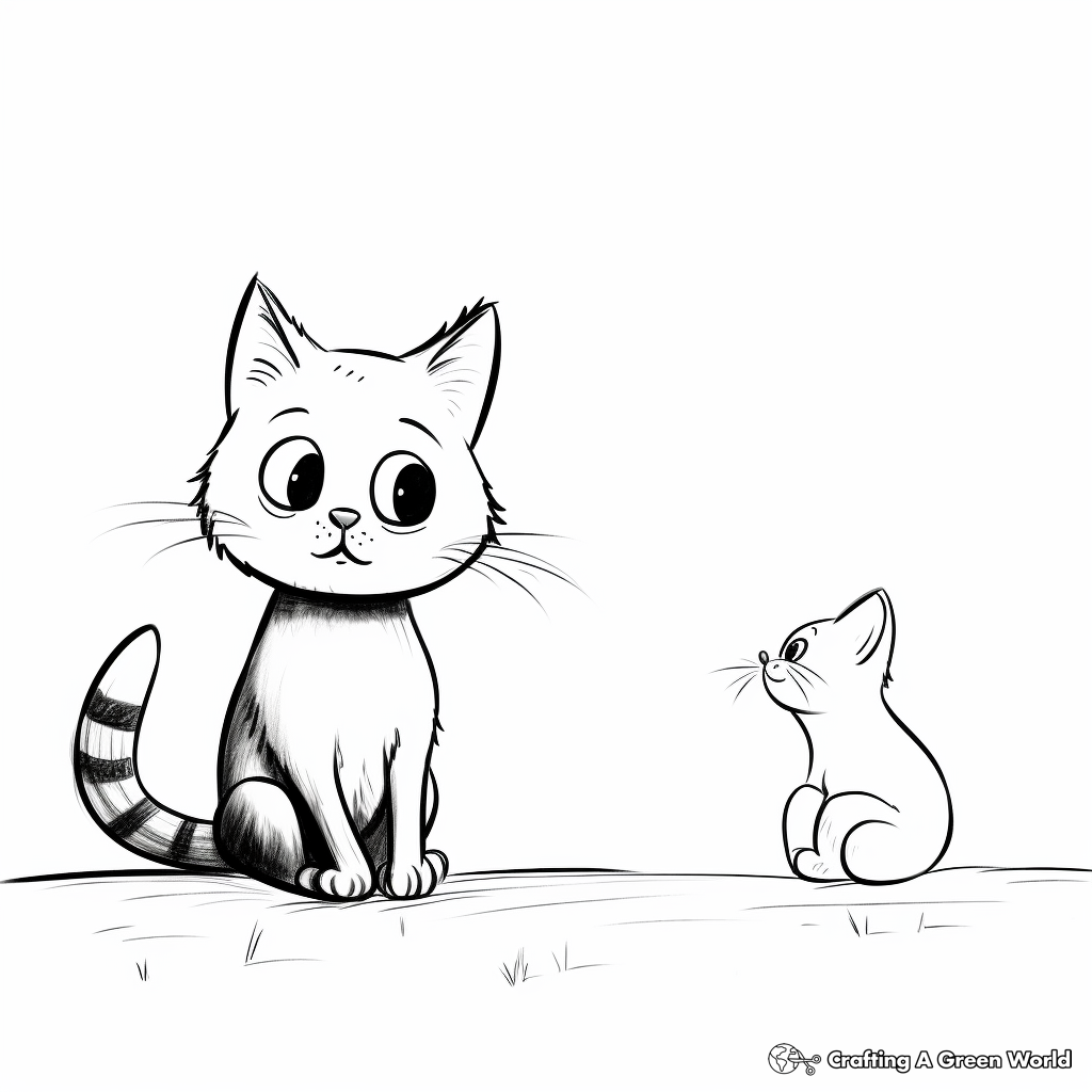Cat and Butterfly Coloring Pages for Children 4