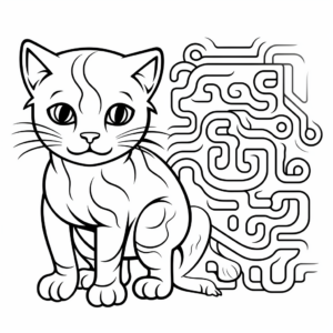 Cat and Mouse in a Maze Coloring Pages 3