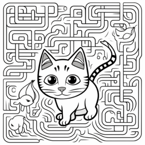 Cat and Mouse in a Maze Coloring Pages 4