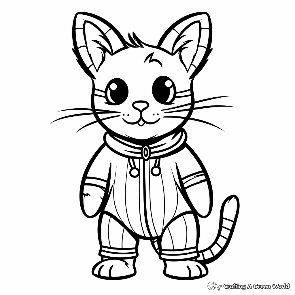 Cat Dressed as Mouse Coloring Pages 3