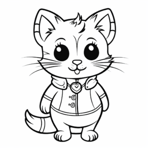 Cat Dressed as Mouse Coloring Pages 4