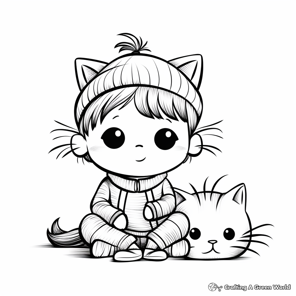 Cat Kid and Friends Coloring Sheets 1
