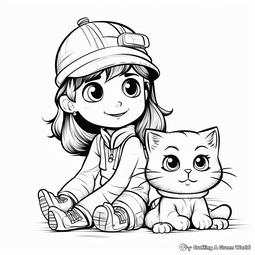 Cat Kid and Friends Coloring Sheets 4