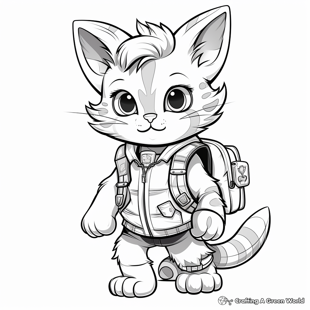 Cat Kid at School Coloring Pages 4