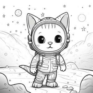Cat Kid in Outer Space Coloring Pages 1