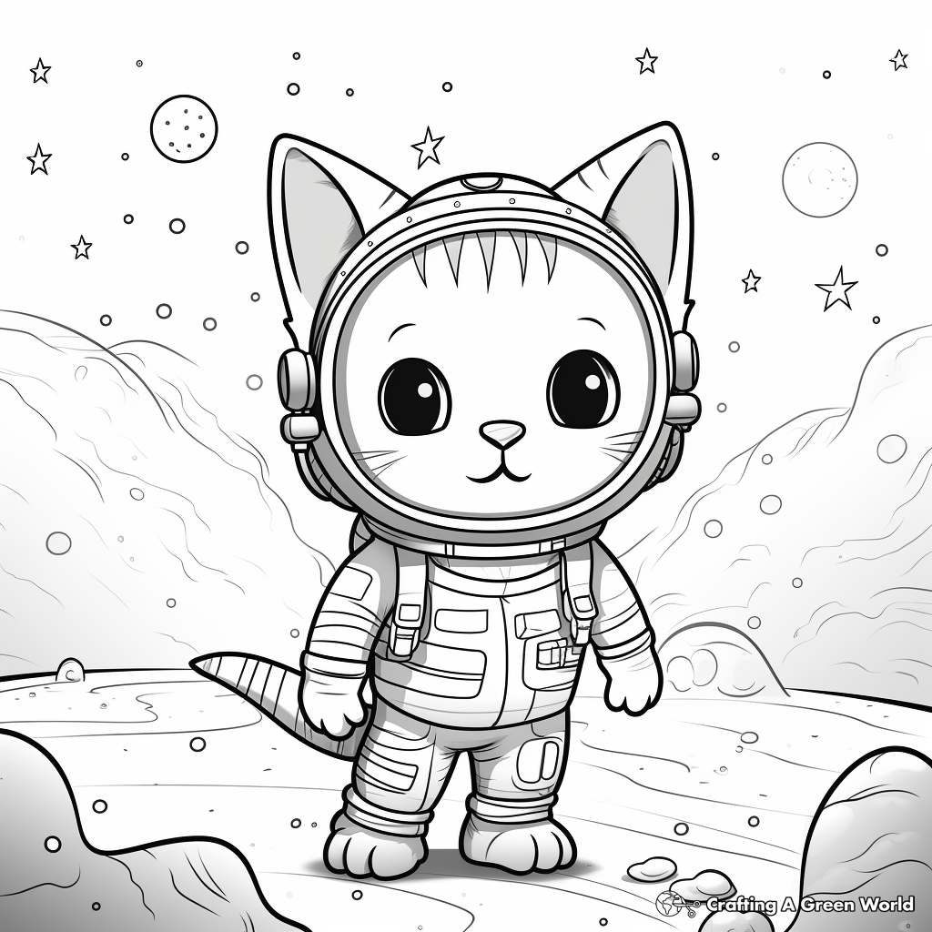 Cat Kid in Outer Space Coloring Pages 1