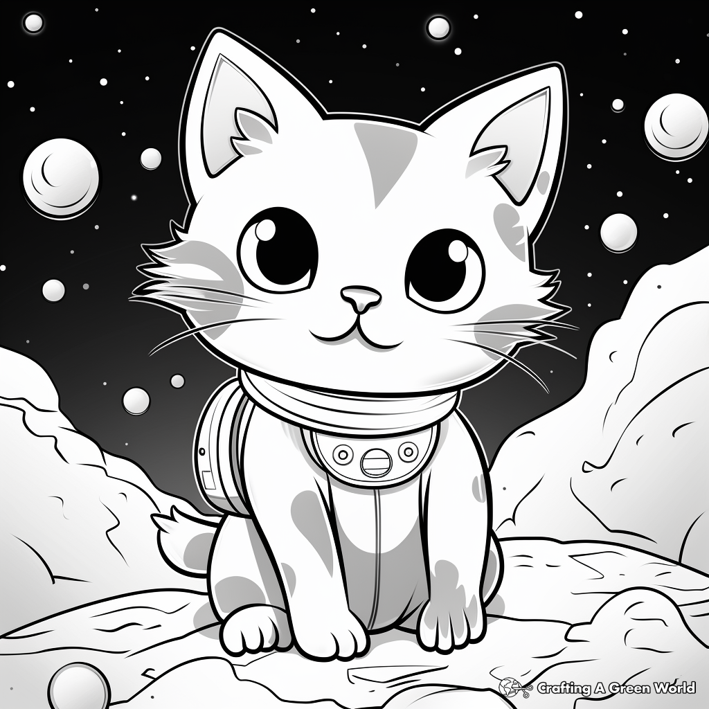 Cat Kid in Outer Space Coloring Pages 2