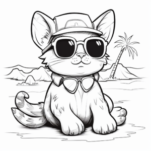 Cat Kid Summer Vacation Coloring Pages 3
