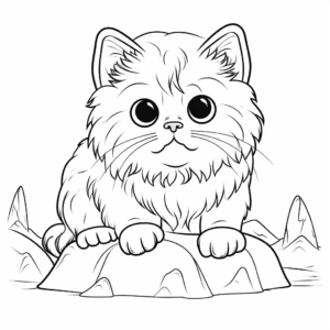Cat World: Persian Cat Coloring Pages 4