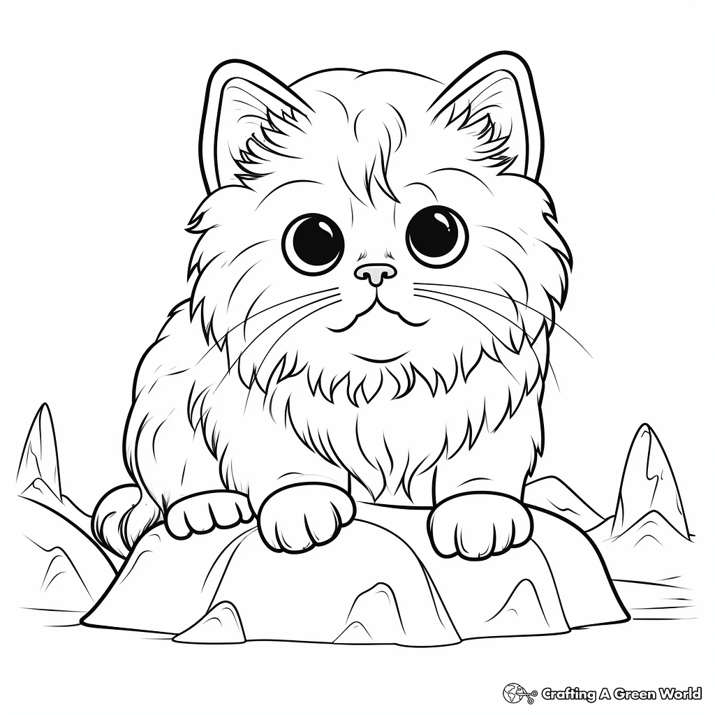 Cat World: Persian Cat Coloring Pages 3