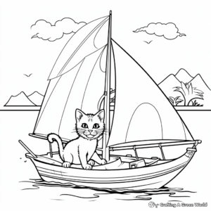Catamaran Sailboat Coloring Pages for Adventure Lovers 1